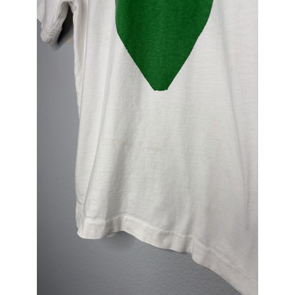 Comme des Garcons PLAY Green Heart Graphic Tee White T-Shirt Women XS/SM FLAW - Picture 4 of 6
